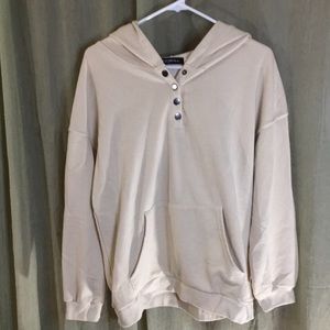 Ezymall S Snap collar Hoodie